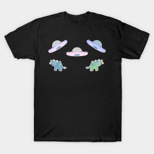 Adorable Pastel UFOs and Cows T-Shirt